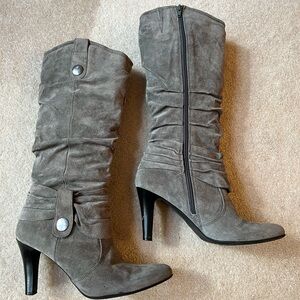 Blake Scott Gray Suede Slouch Boots